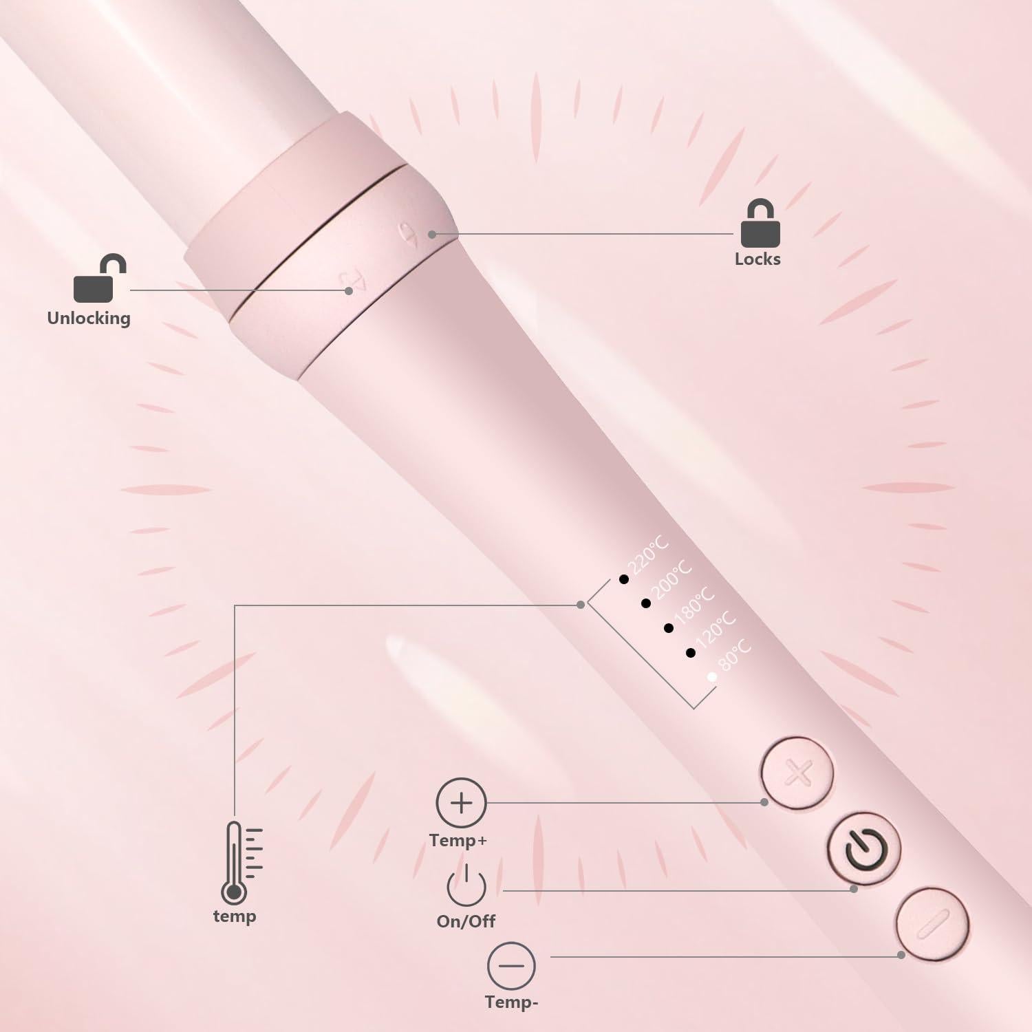 Juego de Plancha de Rizar 7 en 1 SPPZCUR con Barriles Intercambiables