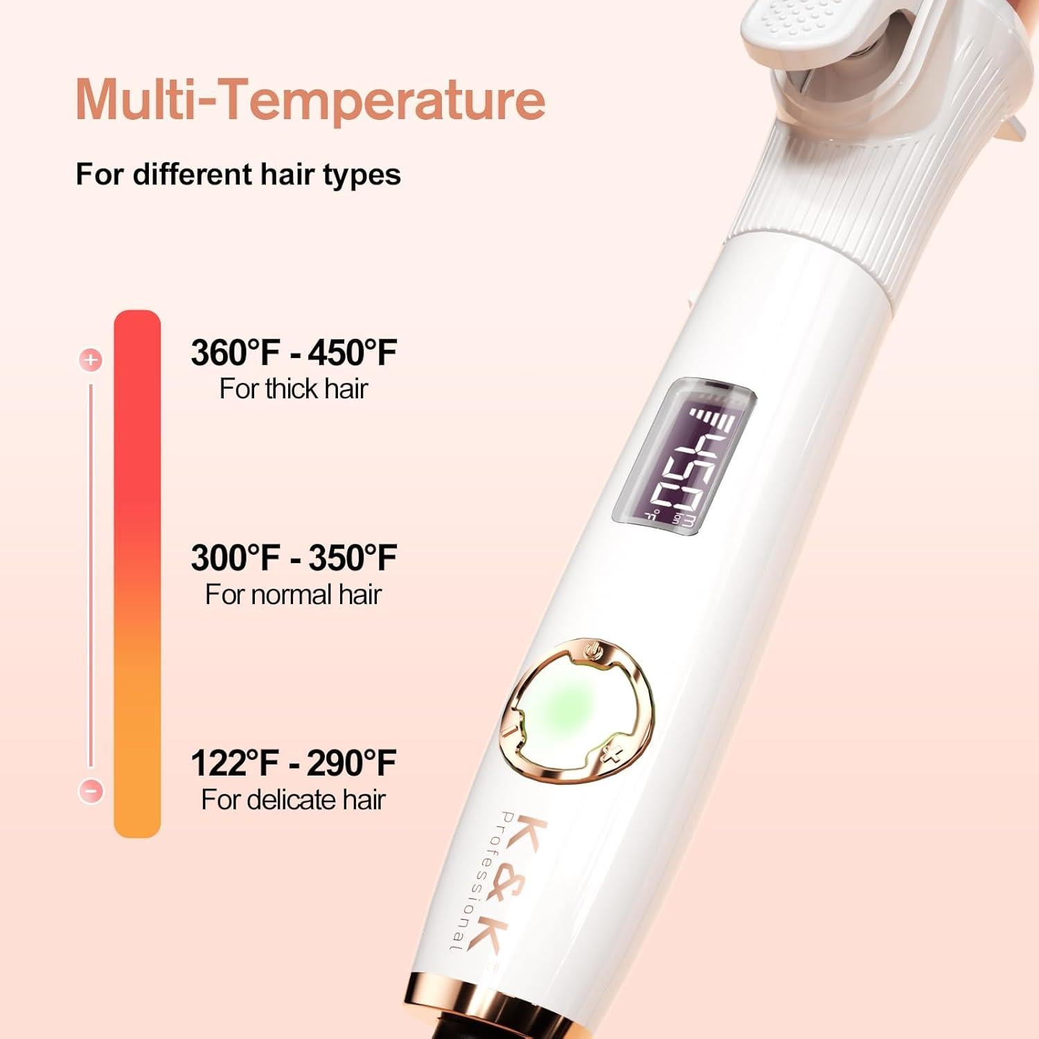 Plancha de Rizar K&K 3.18 cm Cerámica Doble Voltaje 232°C