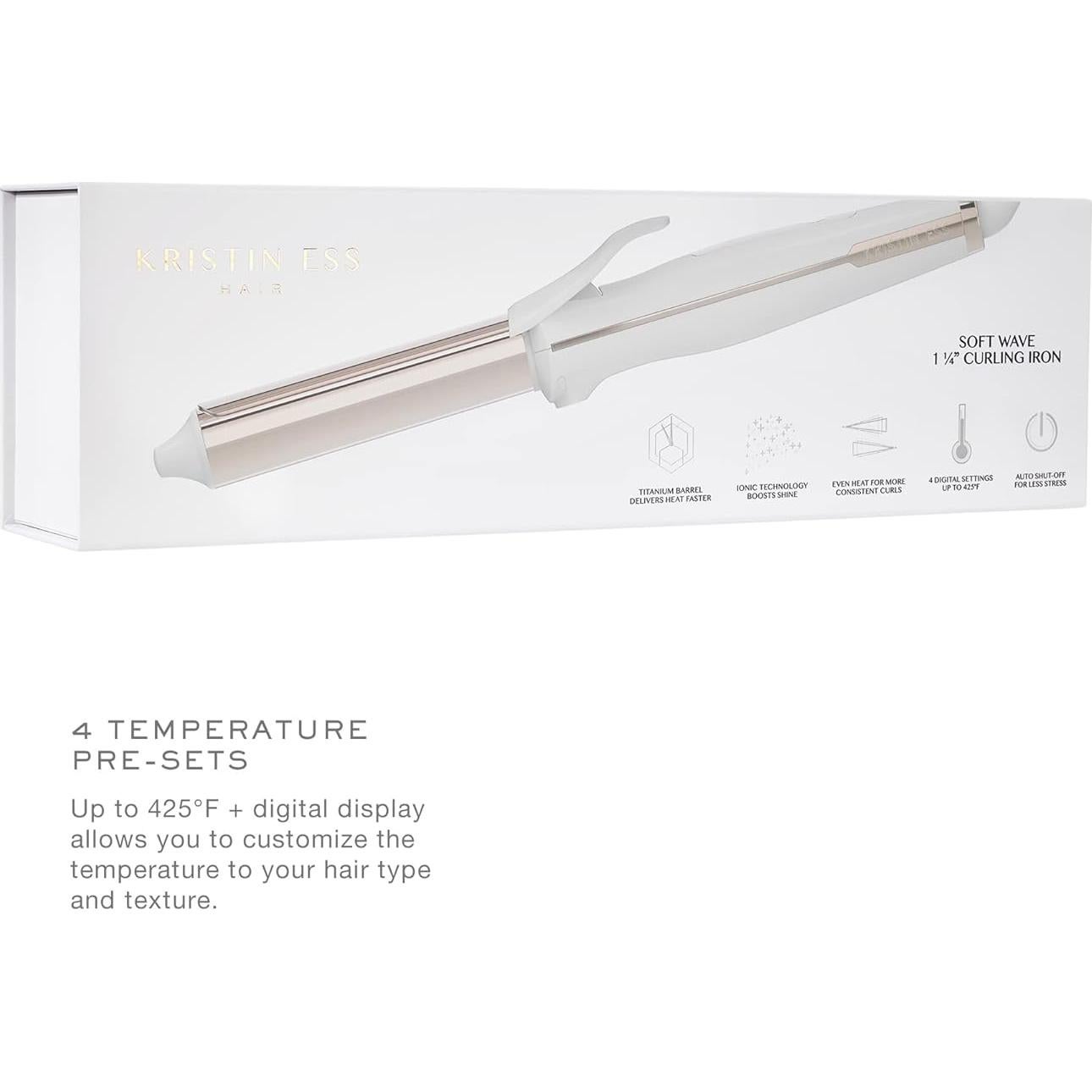 Plancha de Ondas de Titanio Kristin Ess 32 mm Alisado y Rizos