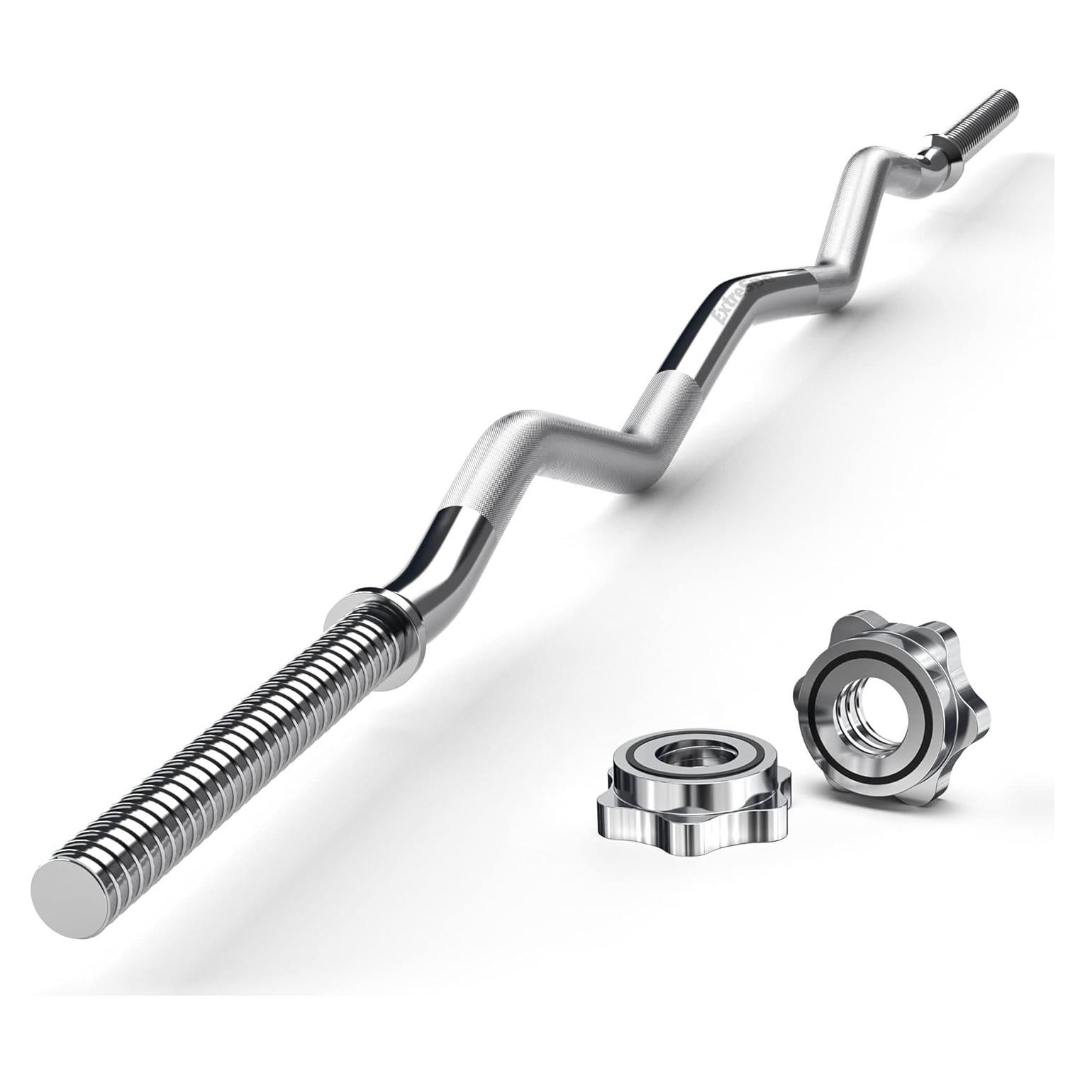 Barra de Curl EZ ExtreSpo 119 cm para Pesas con Collares