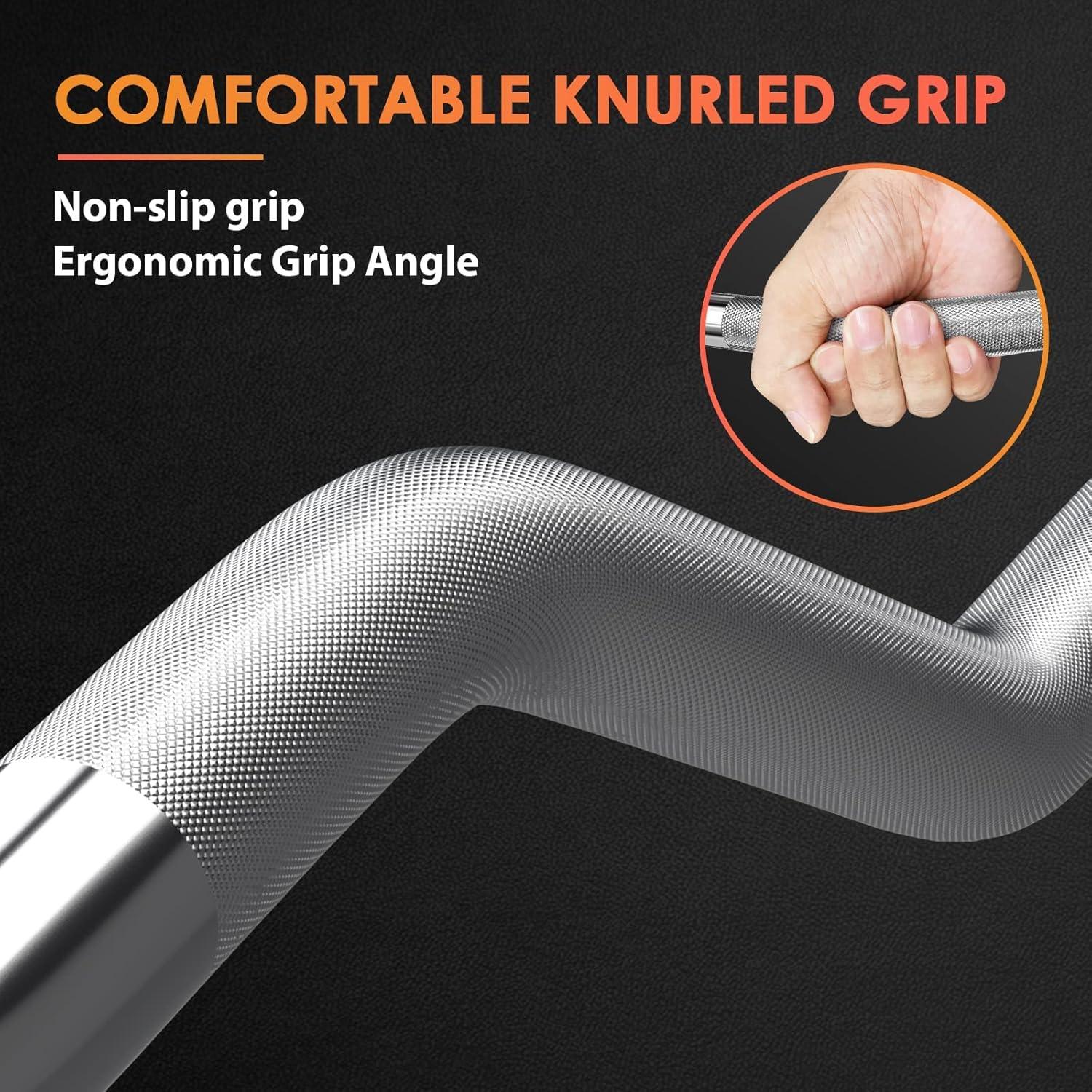 Barra de Curl EZ ExtreSpo 119 cm para Pesas con Collares