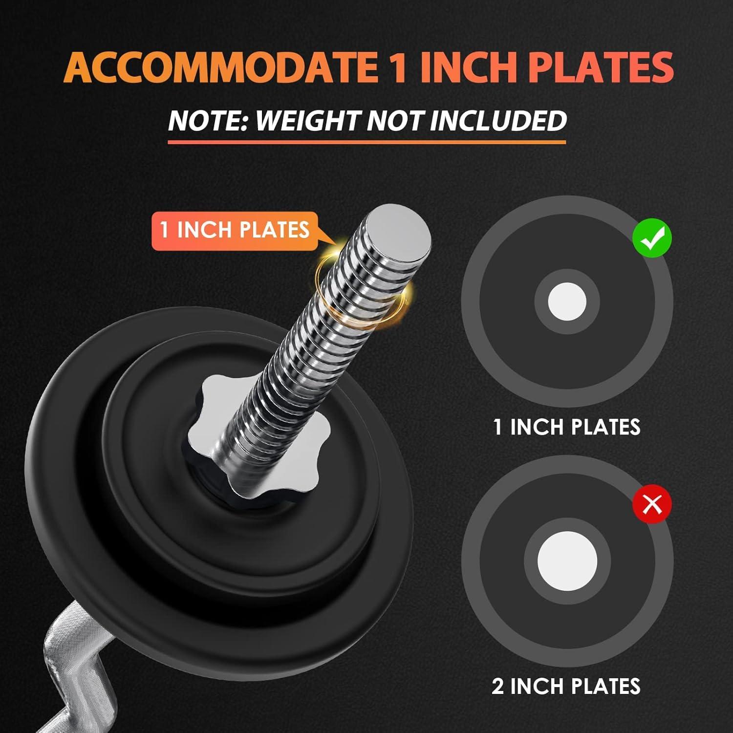 Barra de Curl EZ ExtreSpo 119 cm para Pesas con Collares