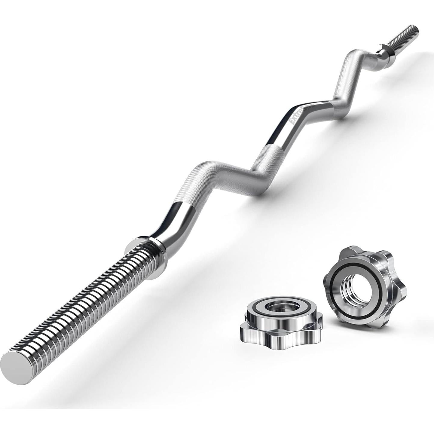 Barra de Curl EZ ExtreSpo 119 cm para Pesas con Collares