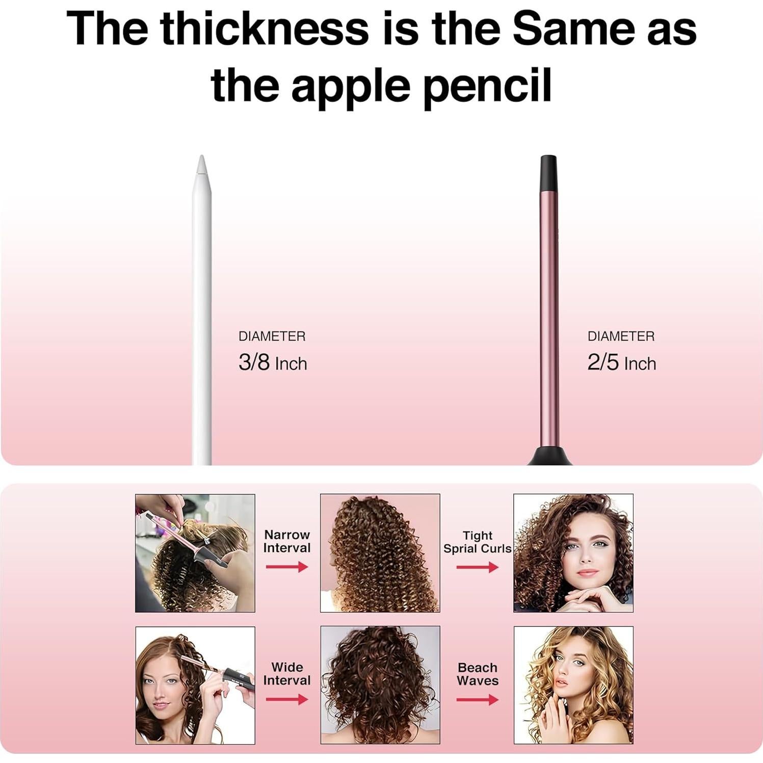 Rizador de Cabello Tresses Touch 10 mm Cerámica Oro Rosa