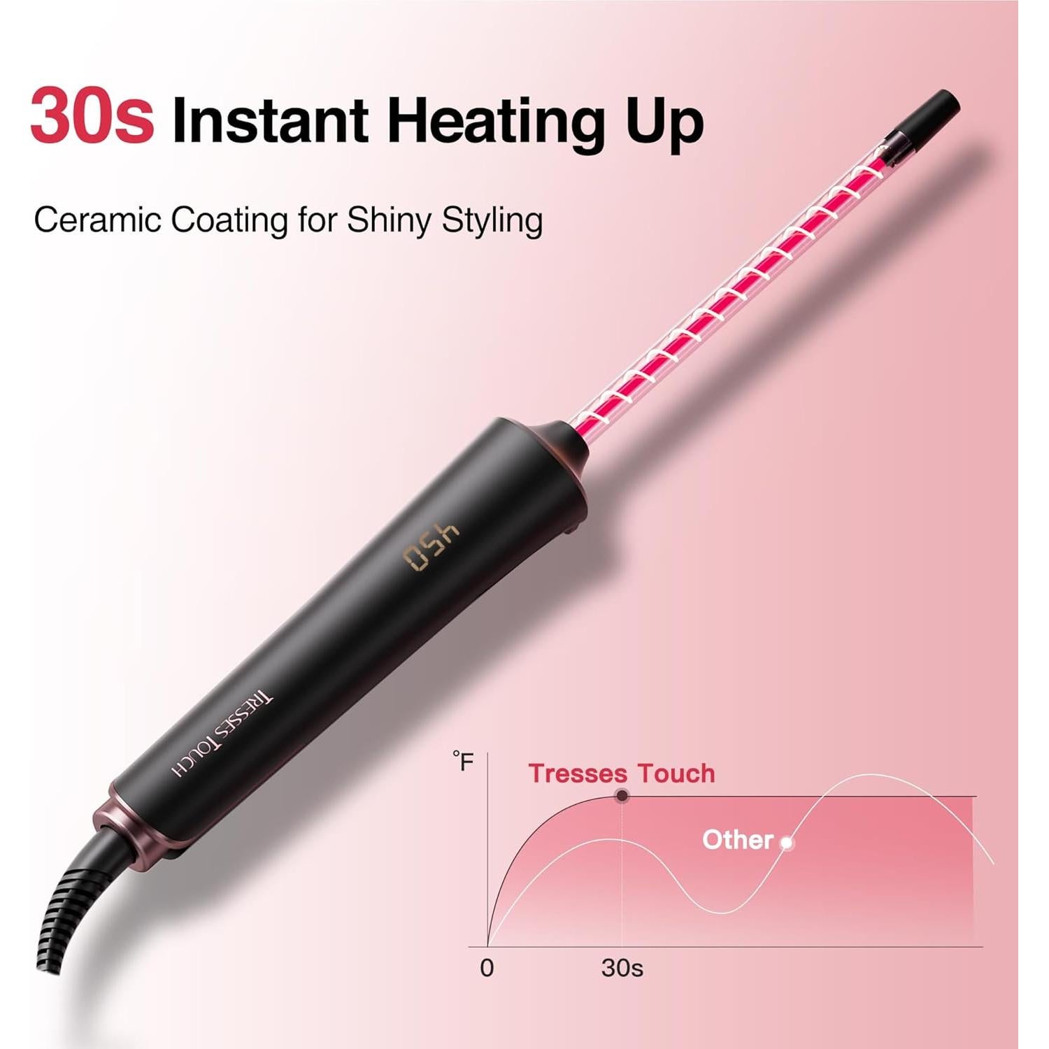 Rizador de Cabello Tresses Touch 10 mm Cerámica Oro Rosa