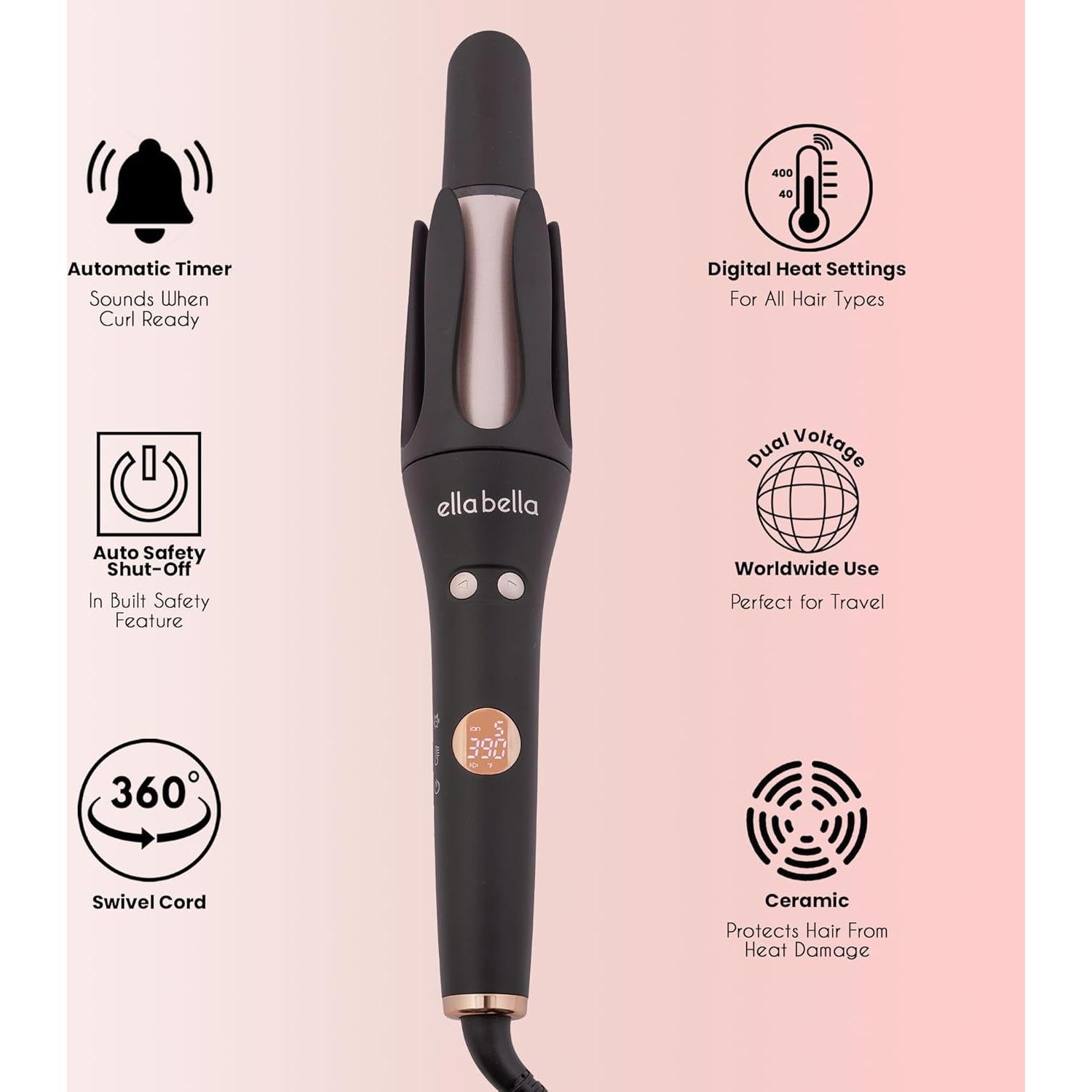 Plancha de Rizar Automática ELLA BELLA con Pantalla Digital