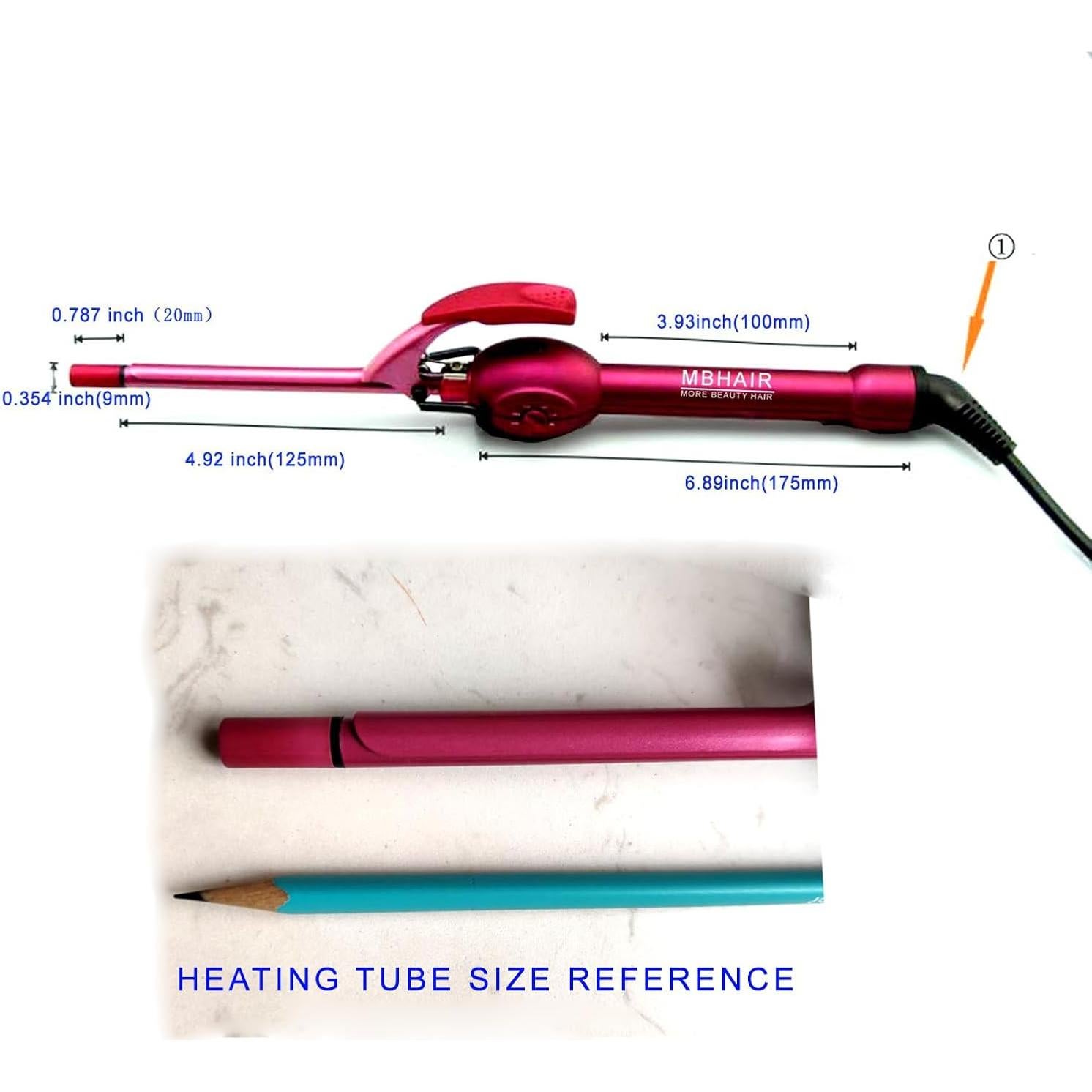 Varita de Rizado MBHAIR 9mm Cerámica Profesional para Cabello
