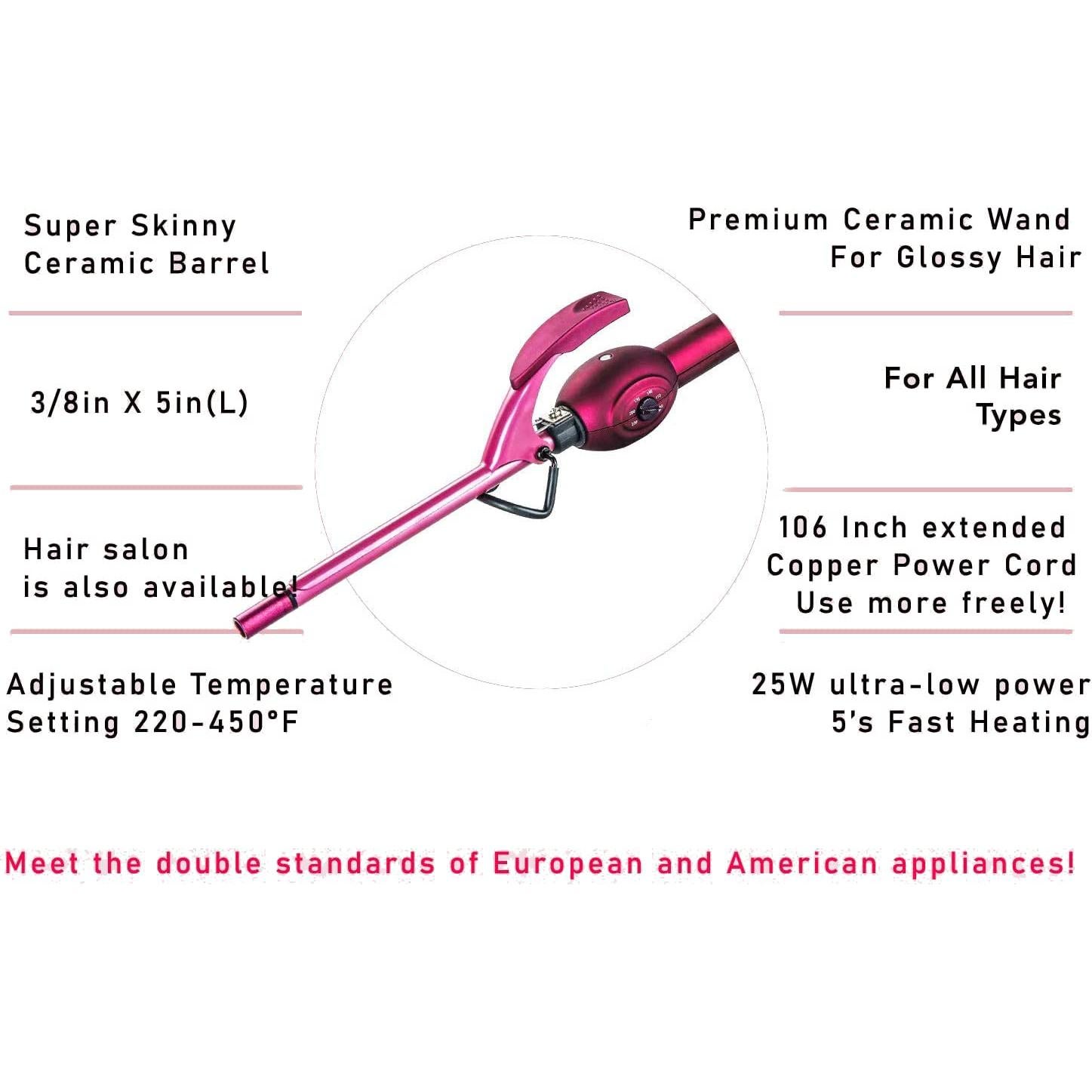 Varita de Rizado MBHAIR 9mm Cerámica Profesional para Cabello