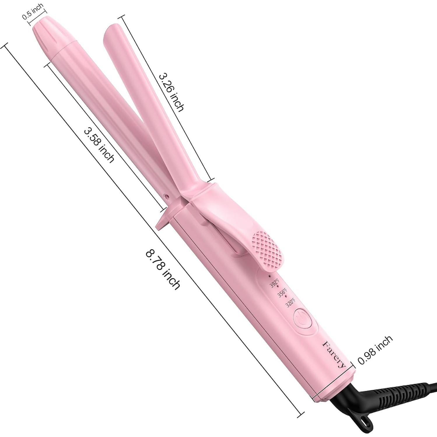 Mini Plancha de Rizar Farery 1/2" Cerámica Viaje Rosa