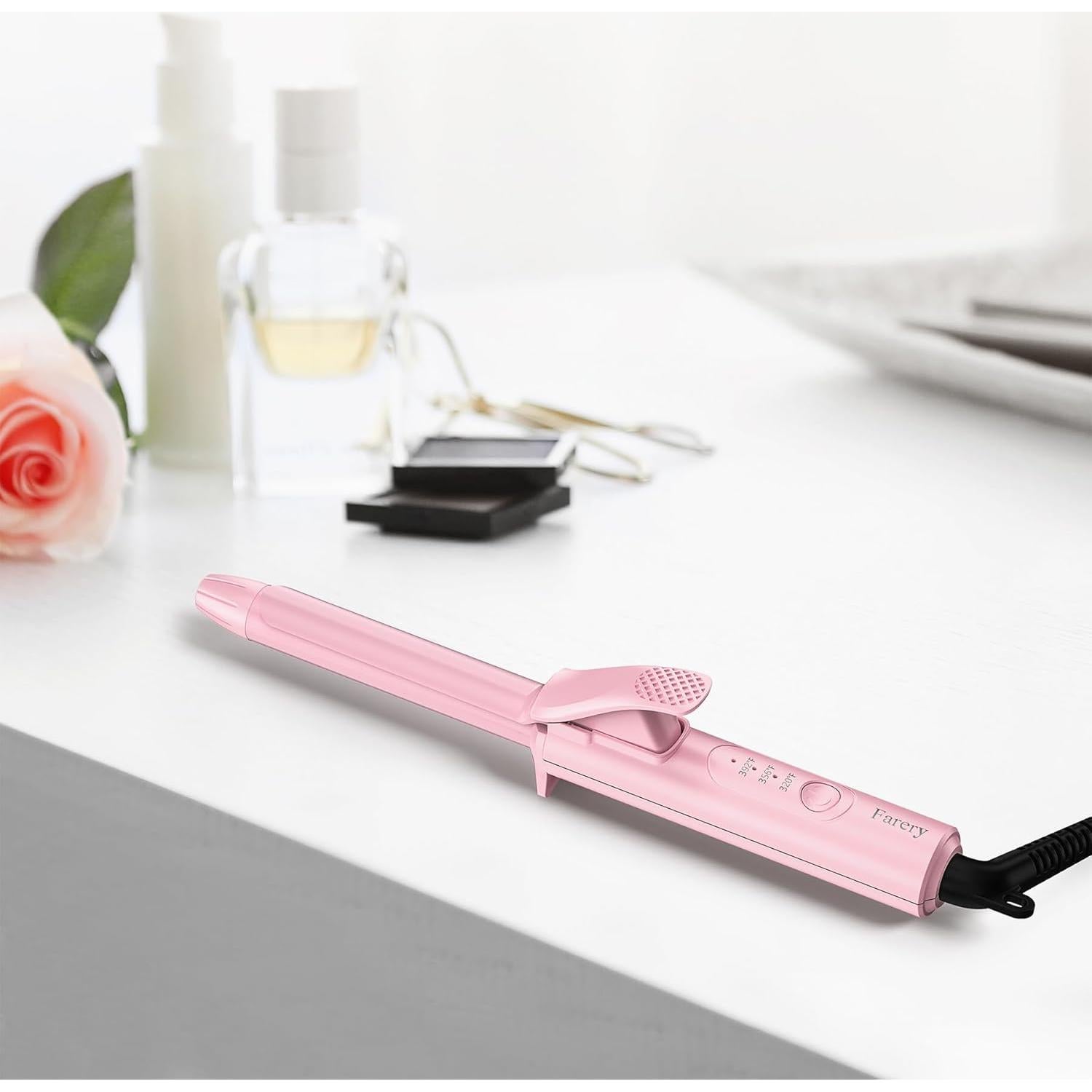 Mini Plancha de Rizar Farery 1/2" Cerámica Viaje Rosa