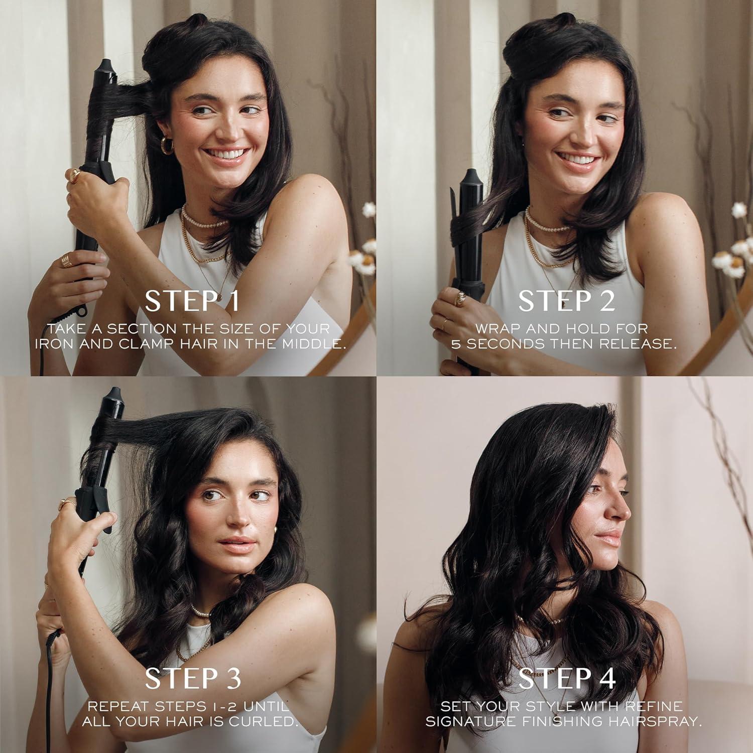 Plancha de Rizar Automática Kristin Ess NANOBLACK 1.25" + Spray Protector Térmico