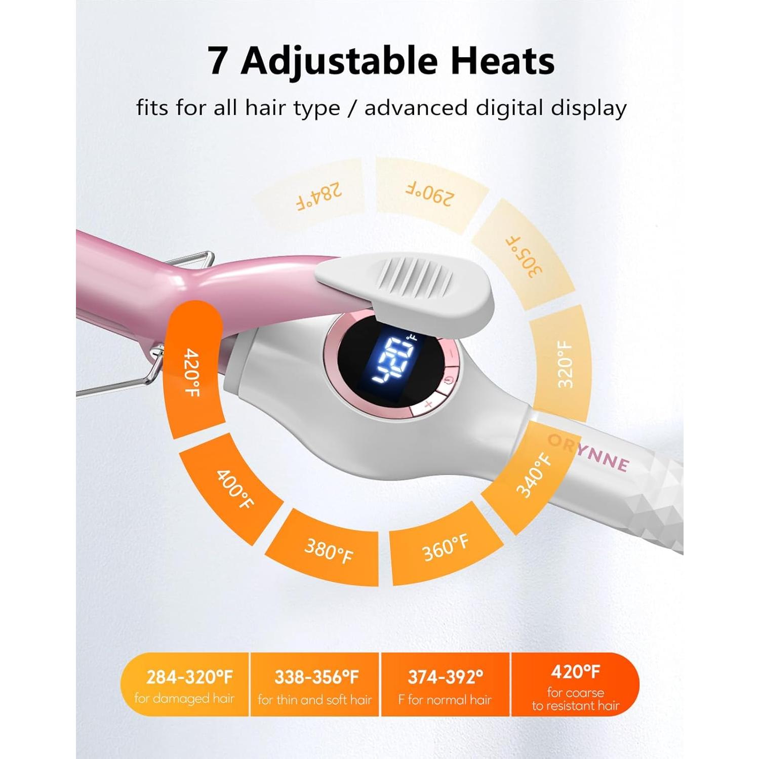 Barra de Curling Digital Cerámica 1" ORYNNE - Apagado Automático