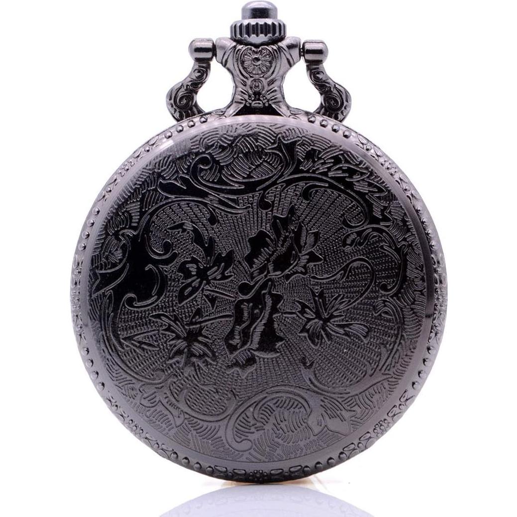 Reloj de bolsillo KDJSTORE PW06 Cuarzo Vintage Negro