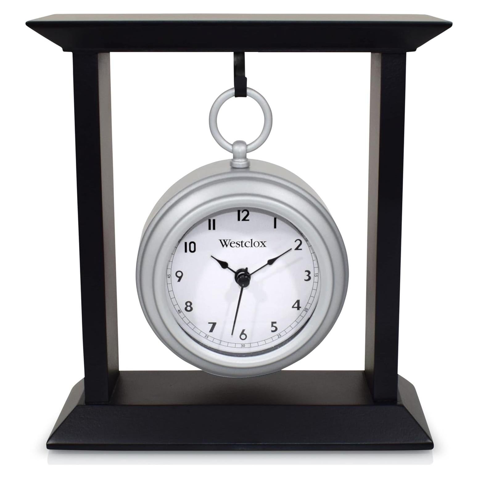 Reloj de Mesa Westclox Pocket Watch 20 cm Negro/Plata