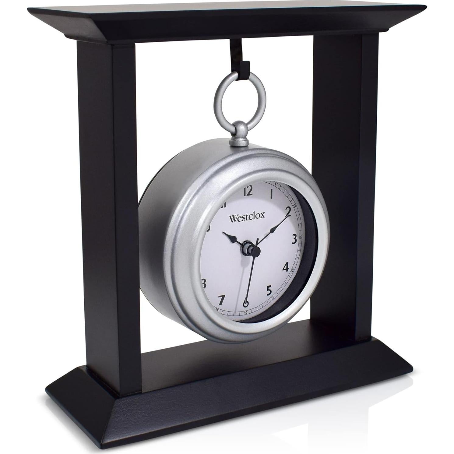 Reloj de Mesa Westclox Pocket Watch 20 cm Negro/Plata