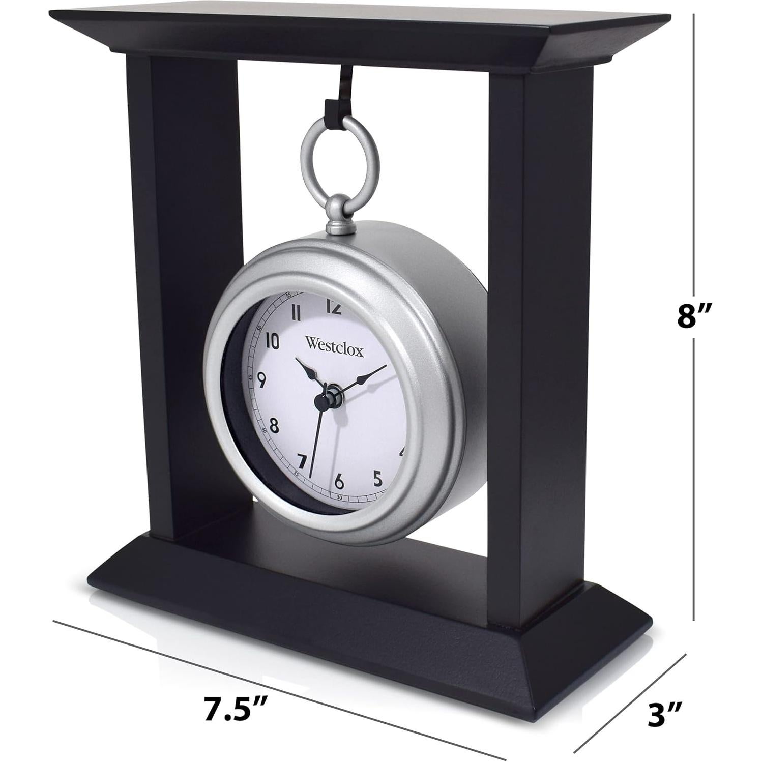 Reloj de Mesa Westclox Pocket Watch 20 cm Negro/Plata