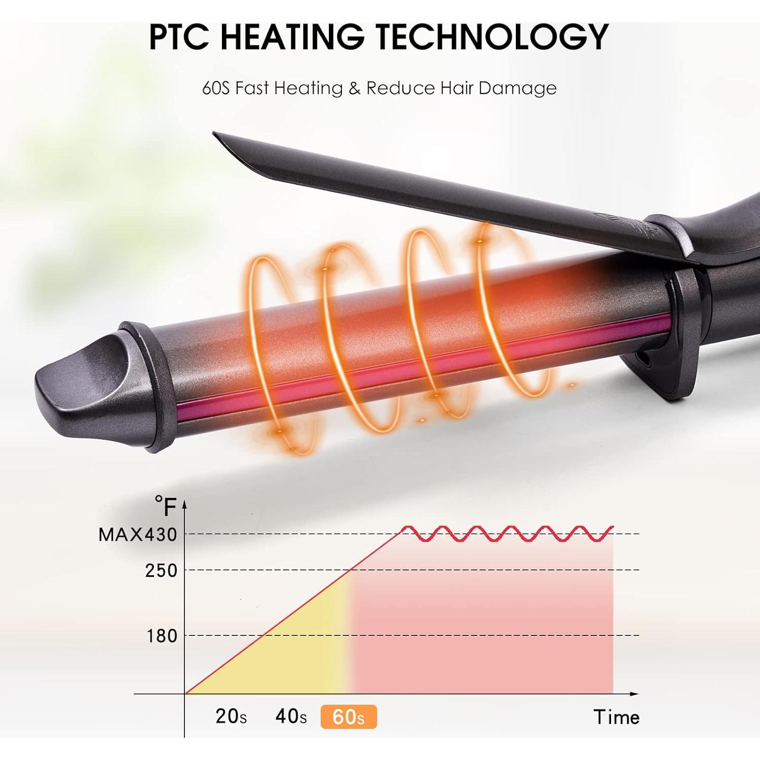 Plancha de Rizar Nicebay 1.25" Cerámica 221°C Pantalla LED
