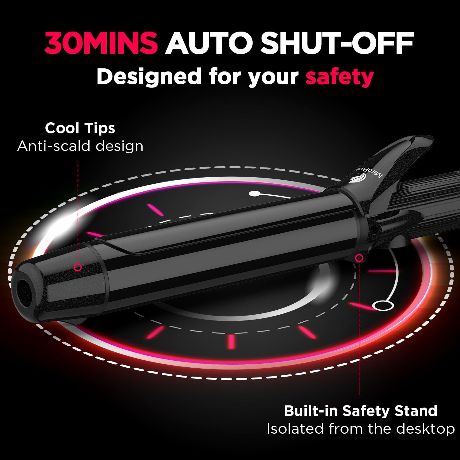 Plancha de Rizar MiroPure 1.25" Cerámica Turmalina Doble Voltaje