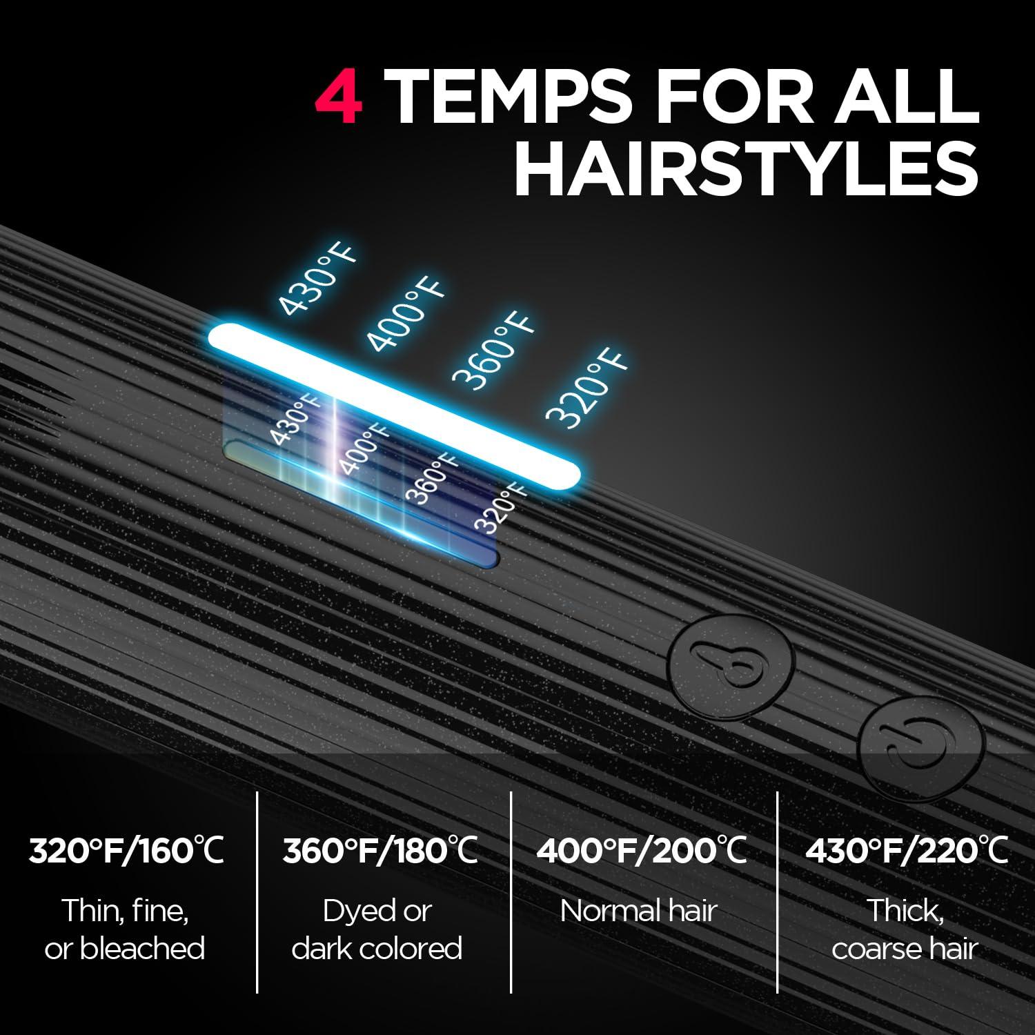 Plancha de Rizar MiroPure 1.25" Cerámica Turmalina Doble Voltaje