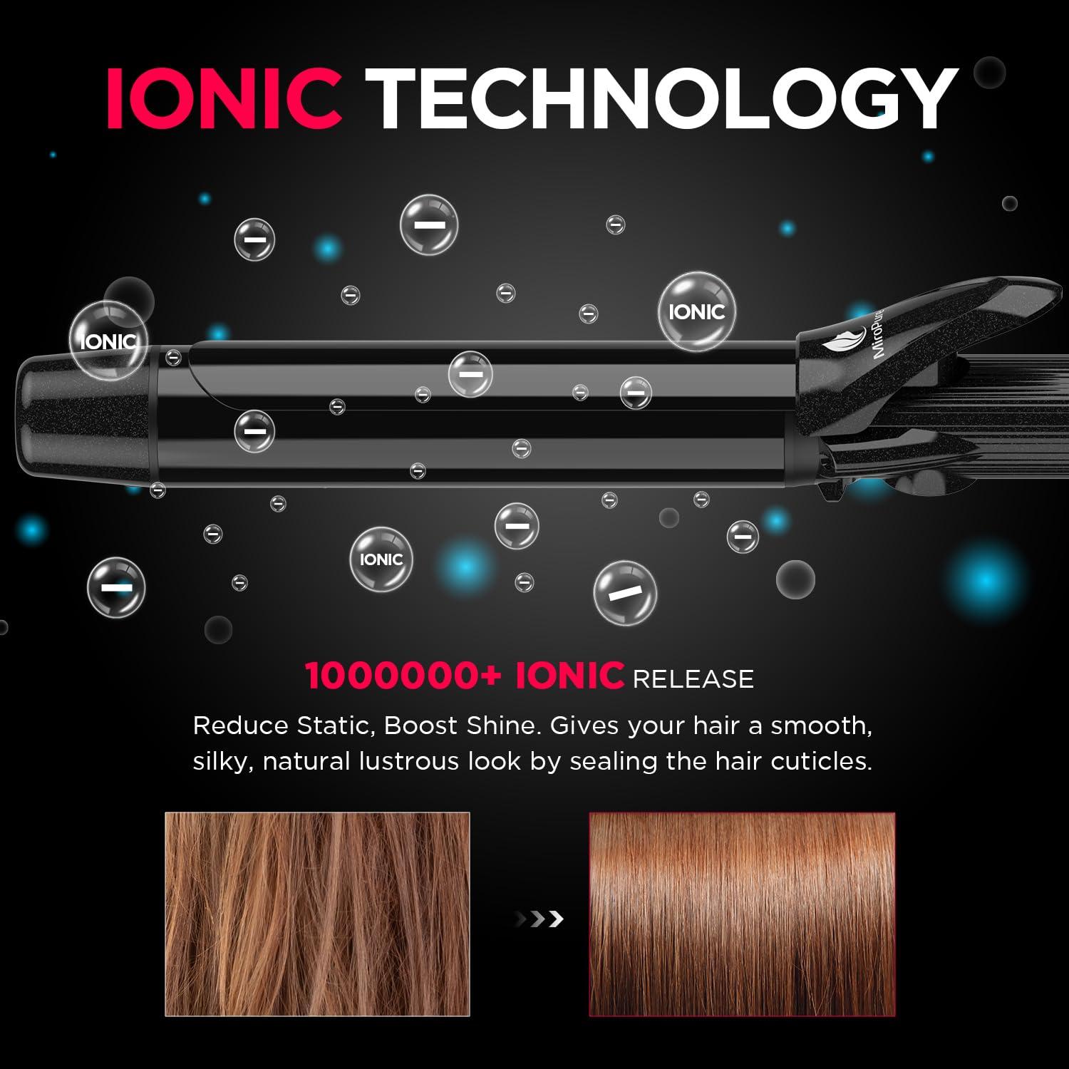 Plancha de Rizar MiroPure 1.25" Cerámica Turmalina Doble Voltaje