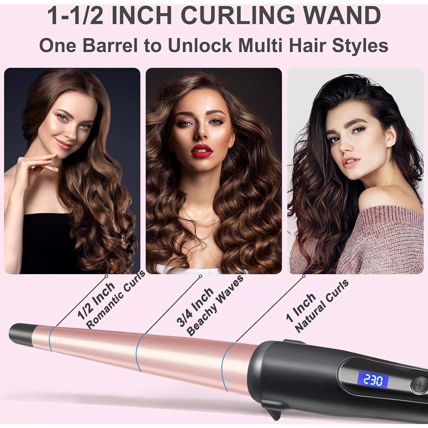 Varita de Rizar Cabello Hopopower Cónica 1-2 cm Rosa