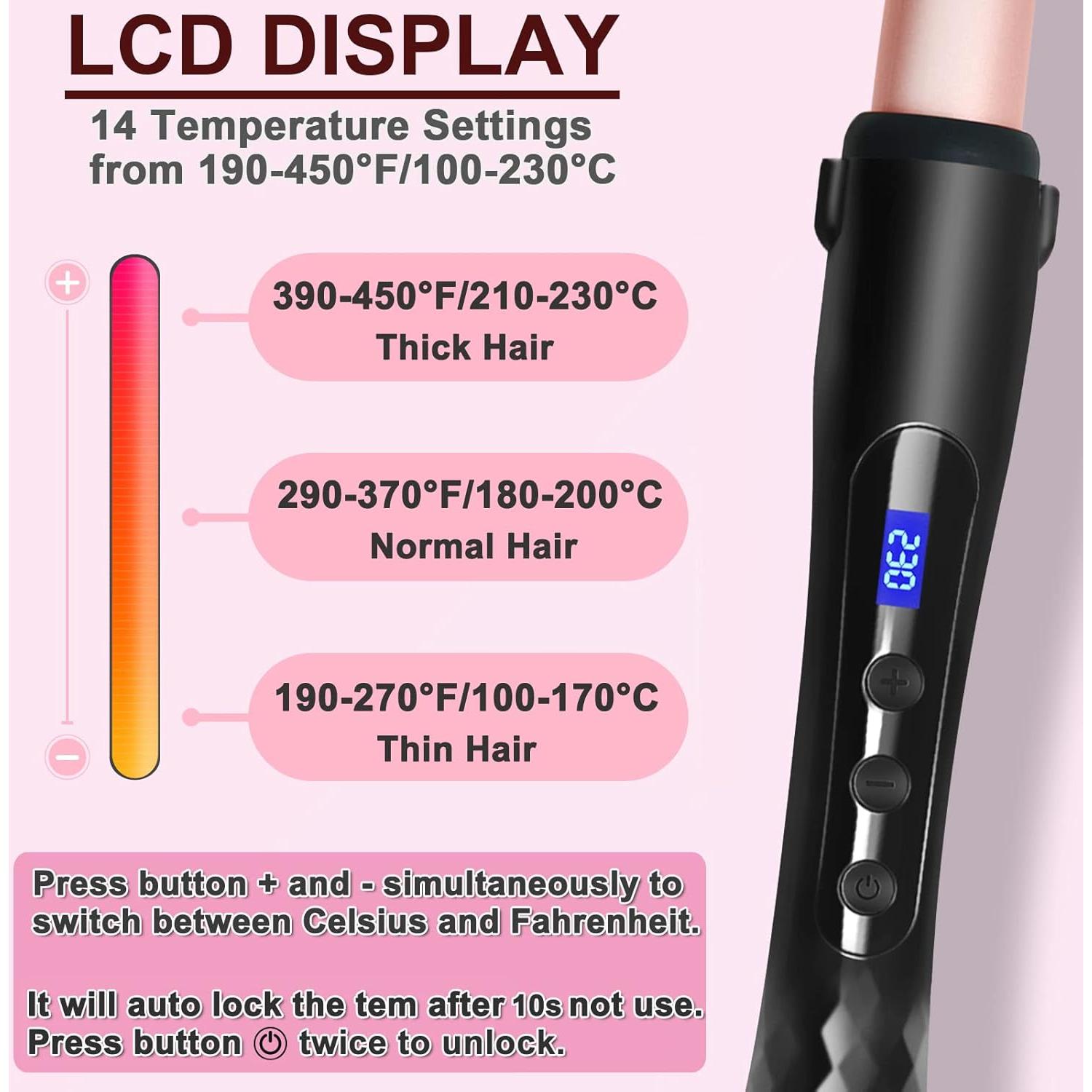 Varita de Rizar Cabello Hopopower Cónica 1-2 cm Rosa