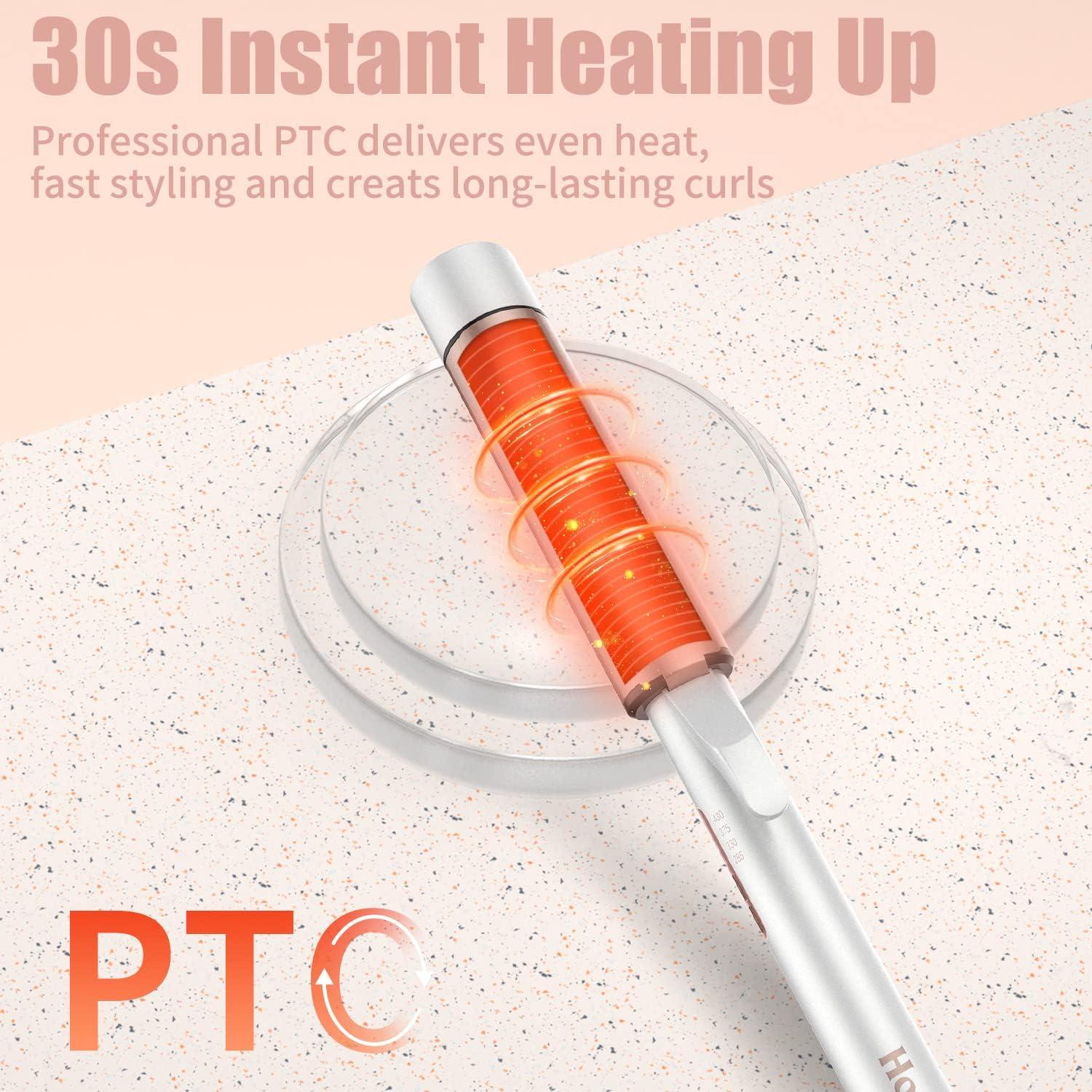 1 1/2 inch Curling Iron Large Barrel, Dual Voltage Curling Iron Ceramic, Professional Big Curling Wand for Long Hair