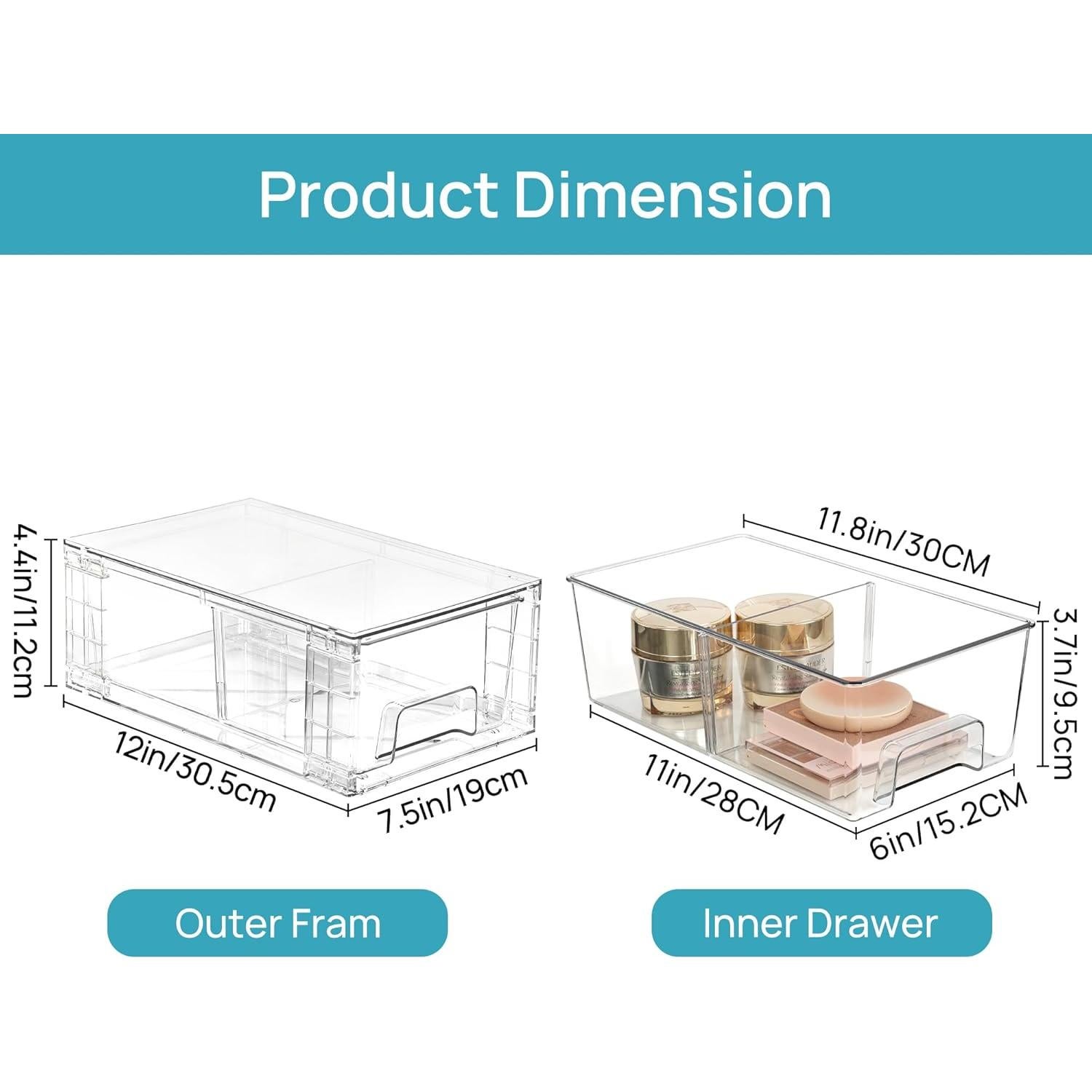Cajones de Almacenamiento Vtopmart 4 Pack Acrílico Transparente