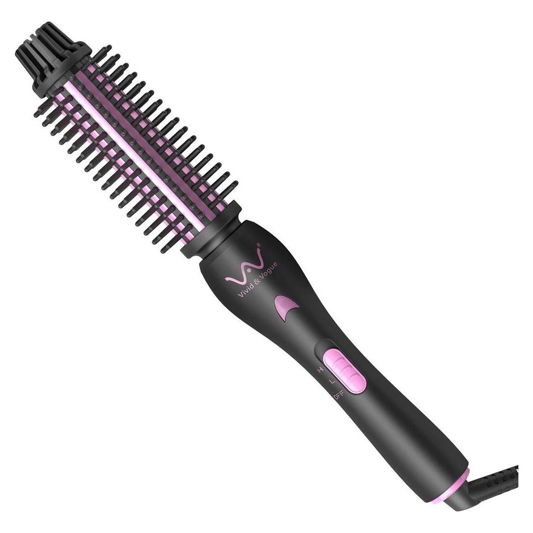 VAV Curling Iron, Ceramic Negative Ionic Curling Wand, Professional Dual Voltage Instant Heat Up Hair Curler, Anti-Scald Curling Brush with Two Heat Settings