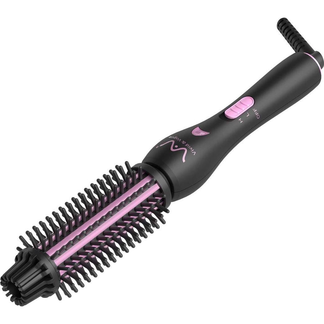 VAV Curling Iron, Ceramic Negative Ionic Curling Wand, Professional Dual Voltage Instant Heat Up Hair Curler, Anti-Scald Curling Brush with Two Heat Settings