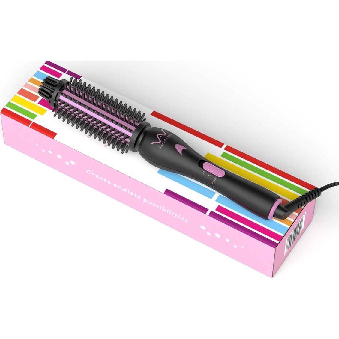 VAV Curling Iron, Ceramic Negative Ionic Curling Wand, Professional Dual Voltage Instant Heat Up Hair Curler, Anti-Scald Curling Brush with Two Heat Settings