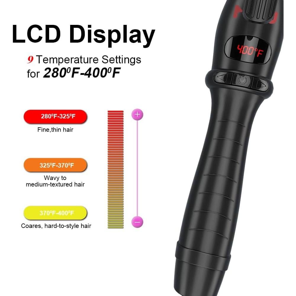 Rizador Cónico MHU PRO 1.5" con Pinza Corta y 9 Temperaturas