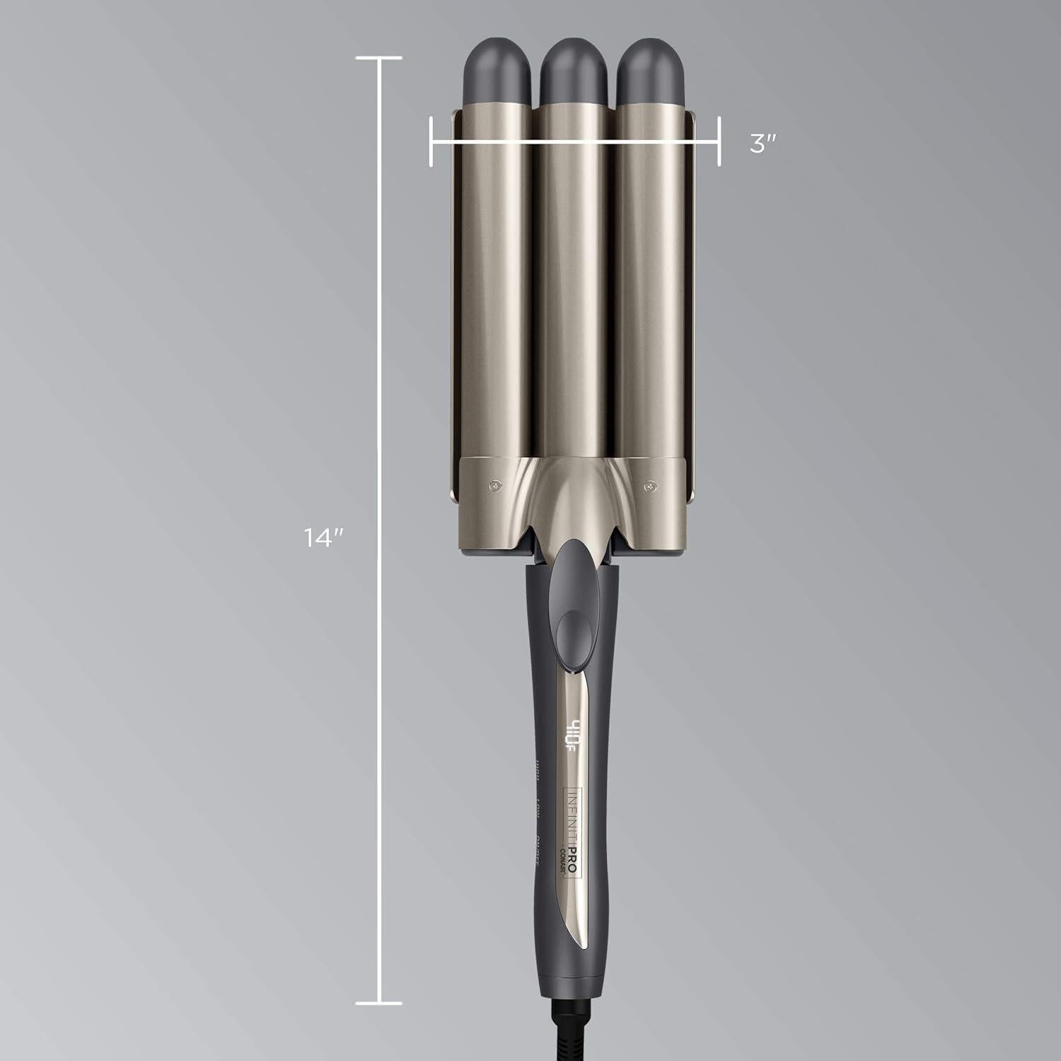 INFINITIPRO by CONAIR 3 Barrel Curling Iron, Hair Waver, Create Beachy Waves, Long-Lasting Waves for use on Medium to Long Hair