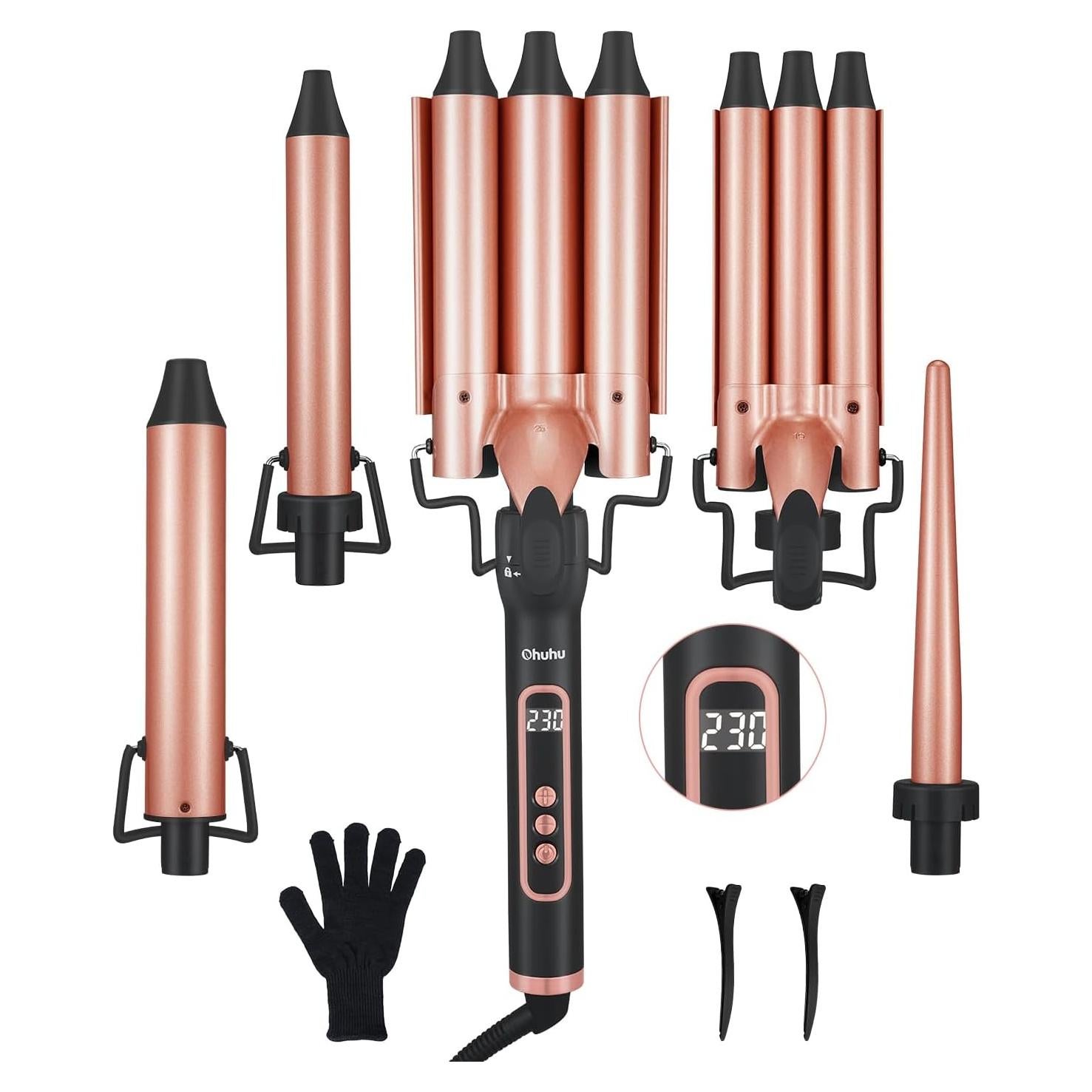 Rizador de Cabello 5 en 1 Ohuhu con Barriles Intercambiables