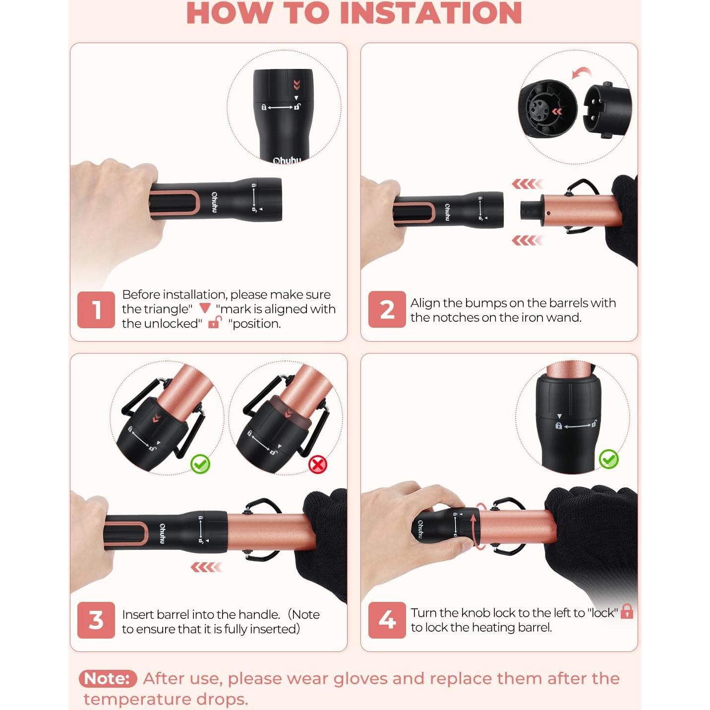 Rizador de Cabello 5 en 1 Ohuhu con Barriles Intercambiables