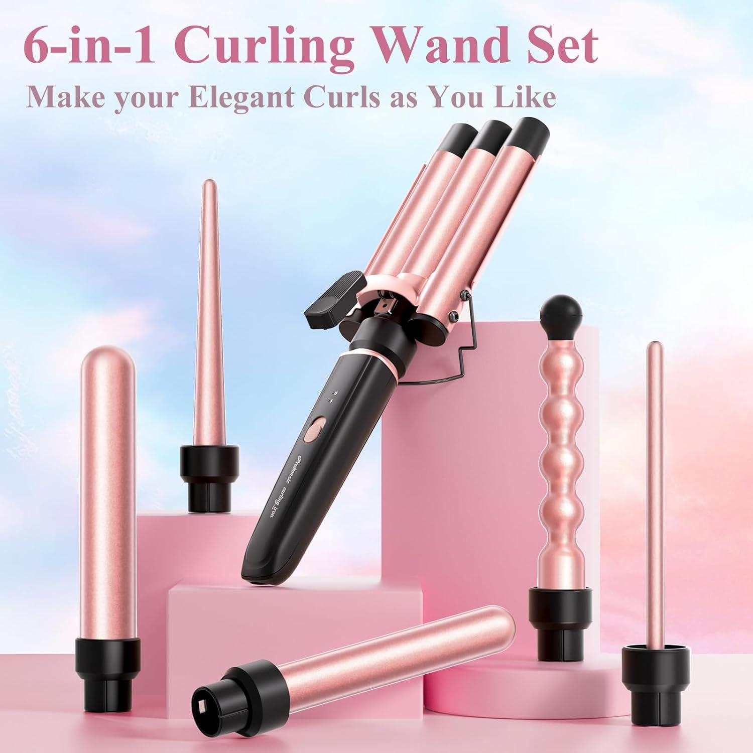 Plancha de Rizar 6 en 1 Prubensic con Barriles Intercambiables