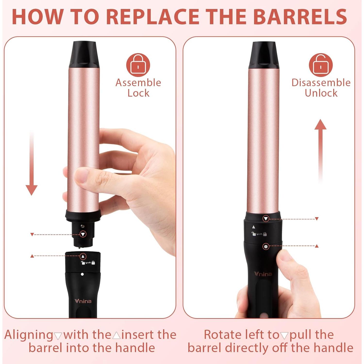 Juego de Rizador 5 en 1 Vnina con Barriles Intercambiables