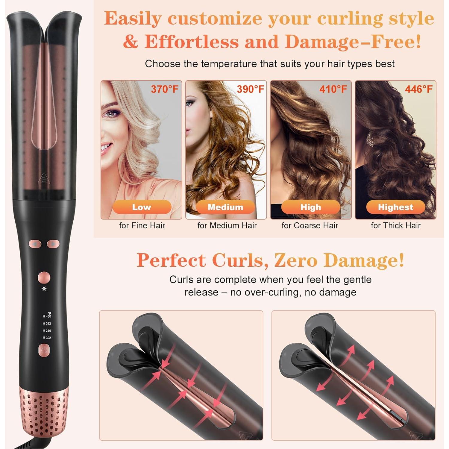 Rizador Automático Meidiero 2.54 cm con Aire Frío y 4 Temperaturas