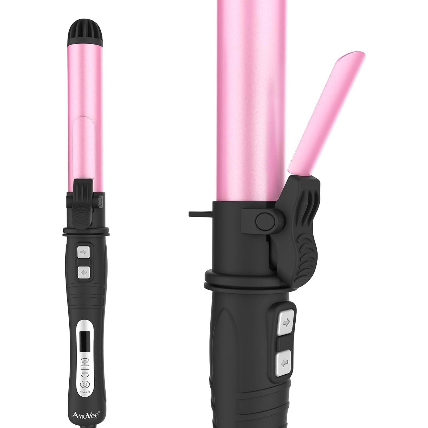 Plancha de Rizar Rotativa AmoVee 1.25" Cerámica Ajustable