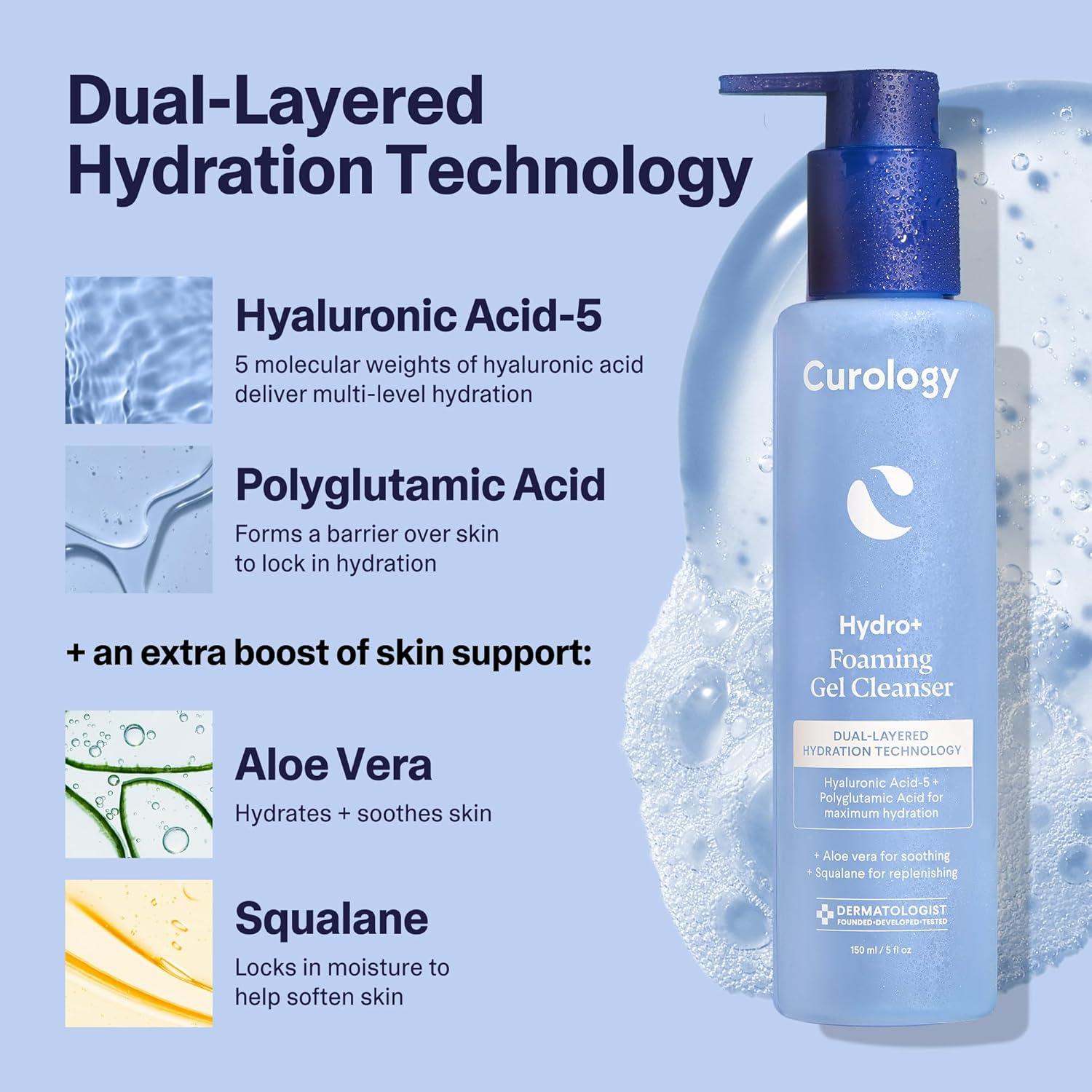 Limpiador Facial Espumoso Curology Hydro+ 192g Hidratante