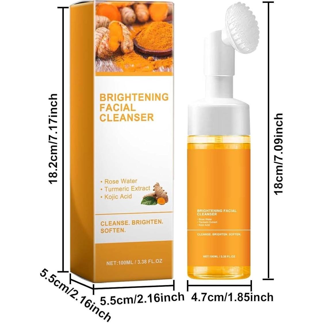 Limpiador Facial Espumoso de Cúrcuma HuaQing 2 Pcs 196g