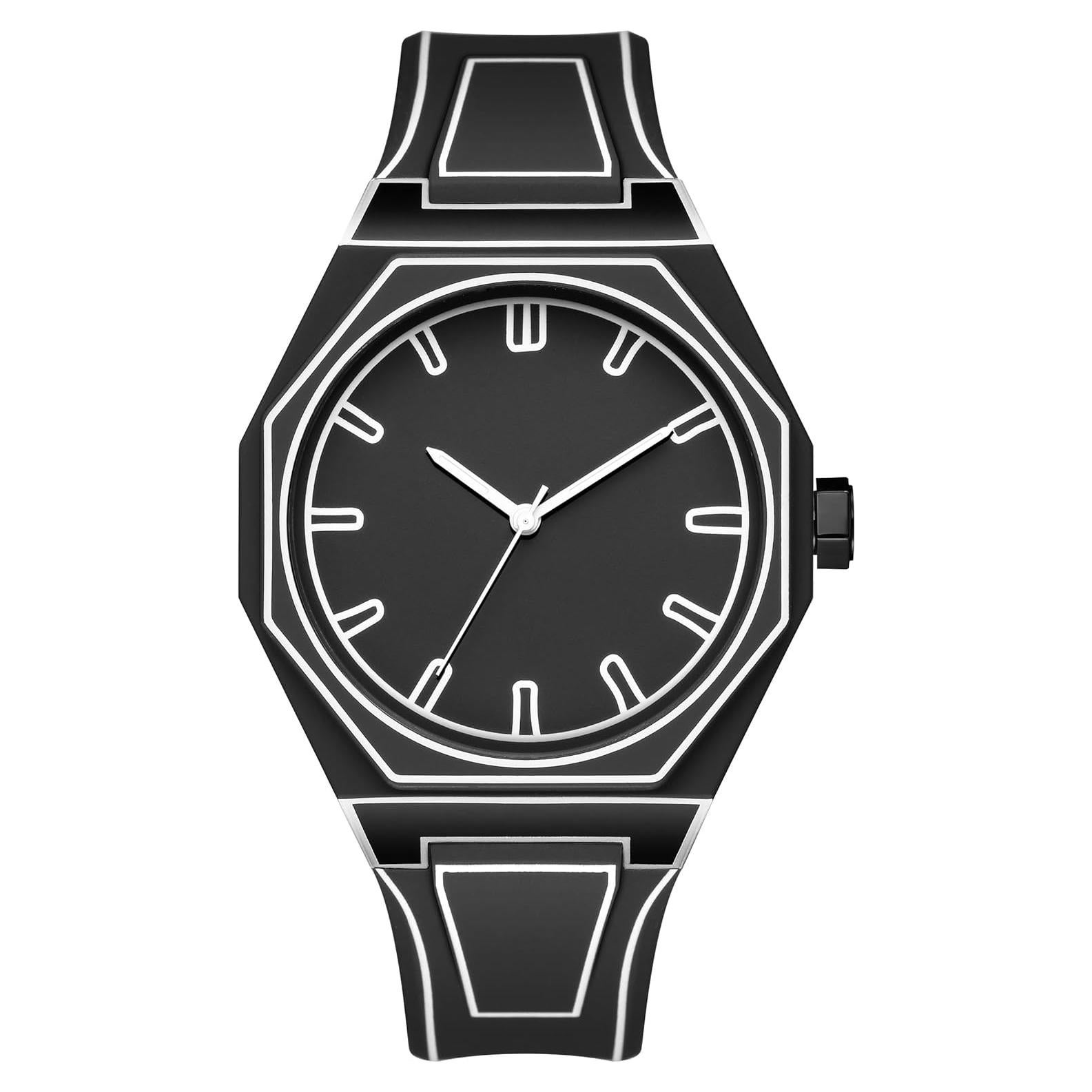 Reloj GORBEN Cuarzo Minimalista Negro y Blanco Anime