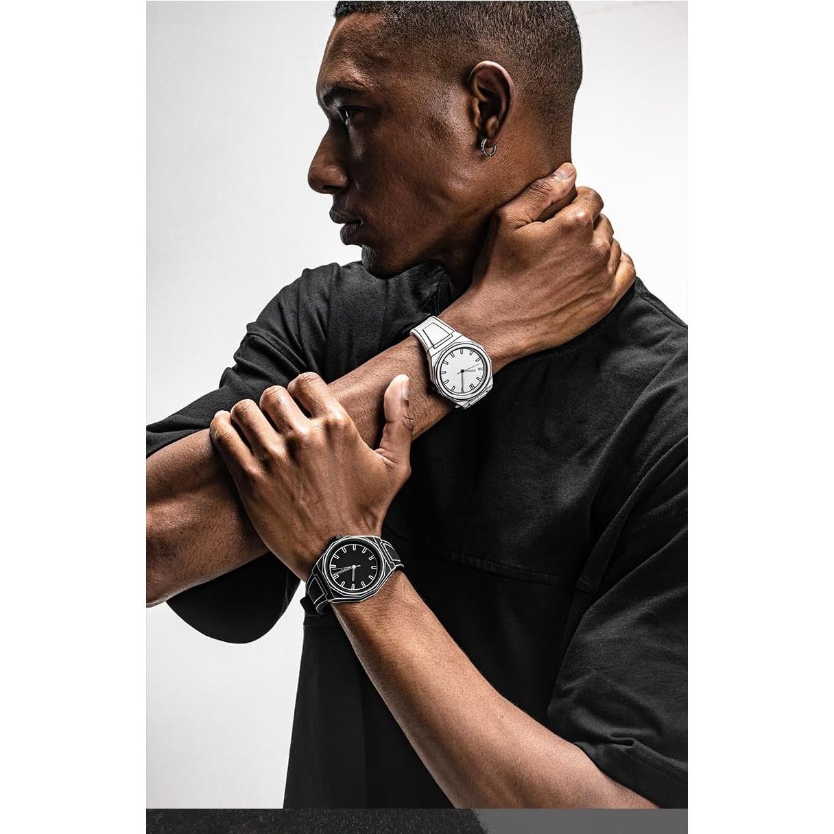 Reloj GORBEN Cuarzo Minimalista Negro y Blanco Anime