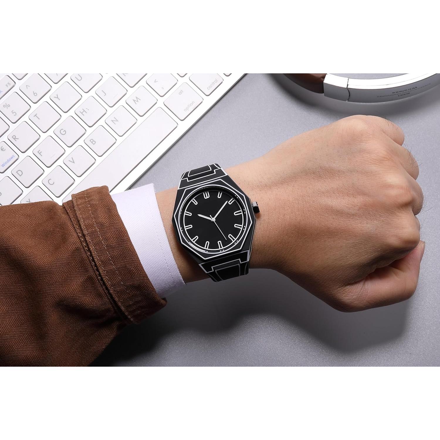 Reloj GORBEN Cuarzo Minimalista Negro y Blanco Anime