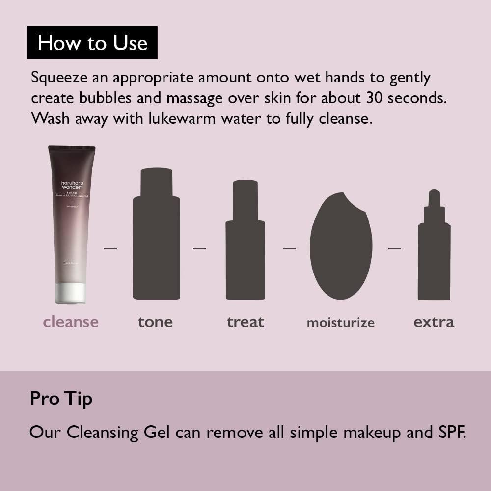 Gel Limpiador Suave Haruharu Arroz Negro 100ml pH 5.5