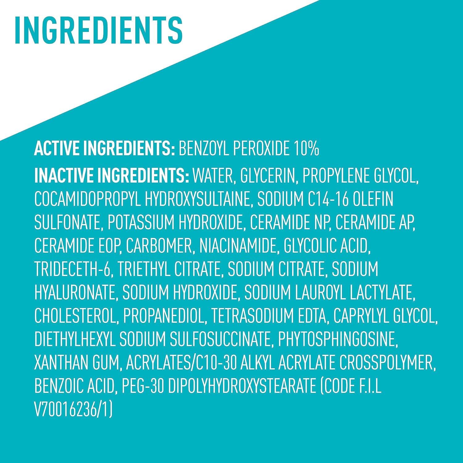 CeraVe Limpiador Espumoso para Acné 10% Peróxido 141g