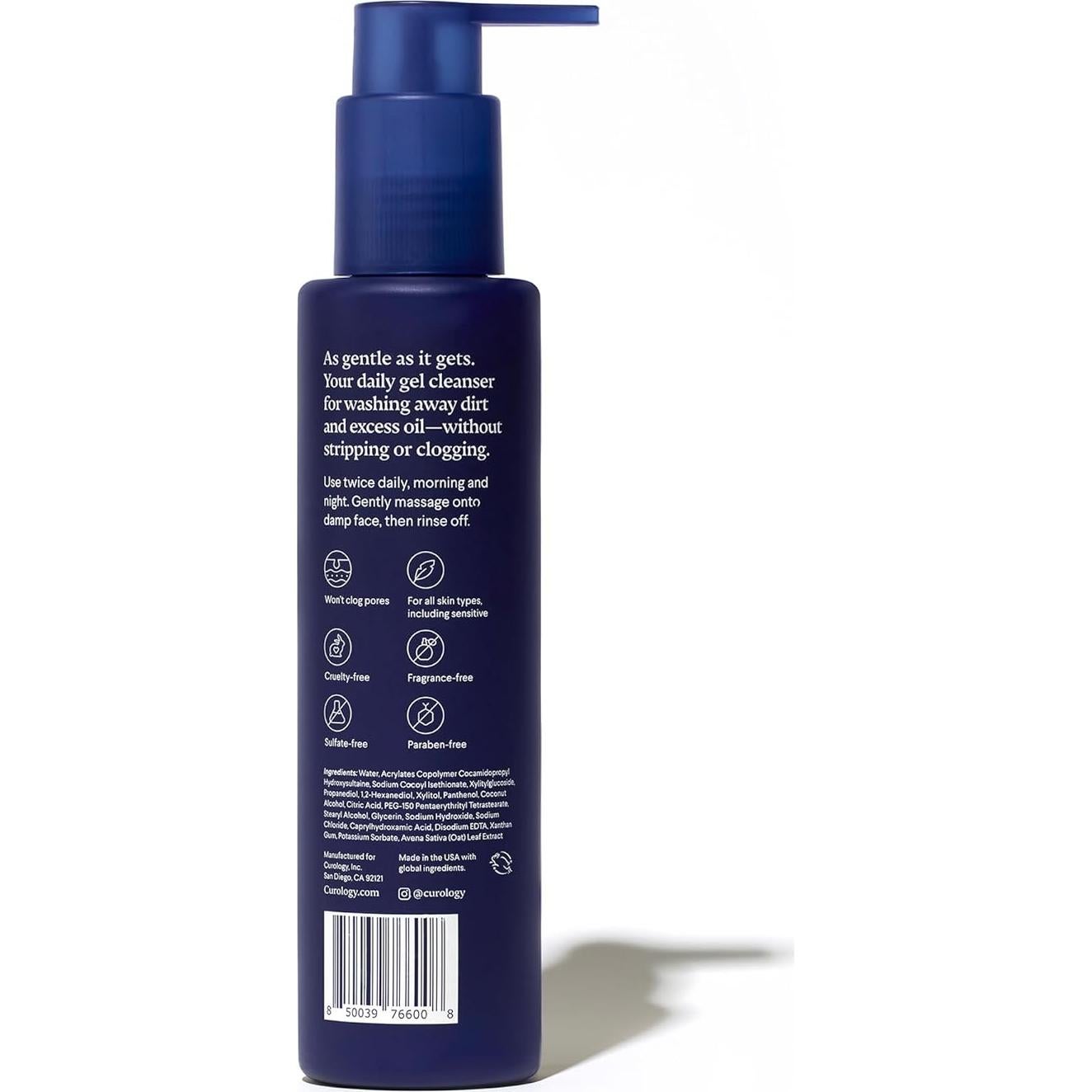 Limpiador Facial Suave Curology 150 ml Gel Hidratante