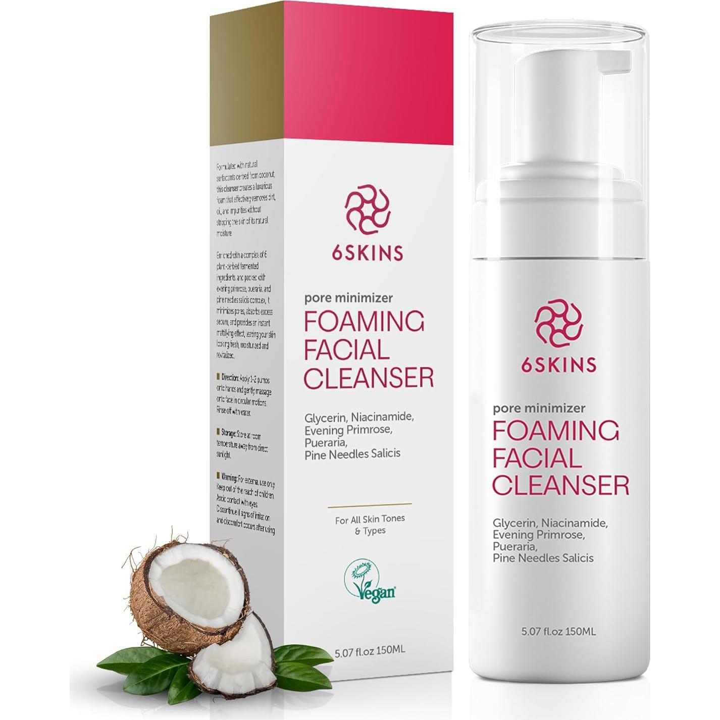 Limpiador Facial Espumoso 6SKINS Minimizador de Poros 150ml