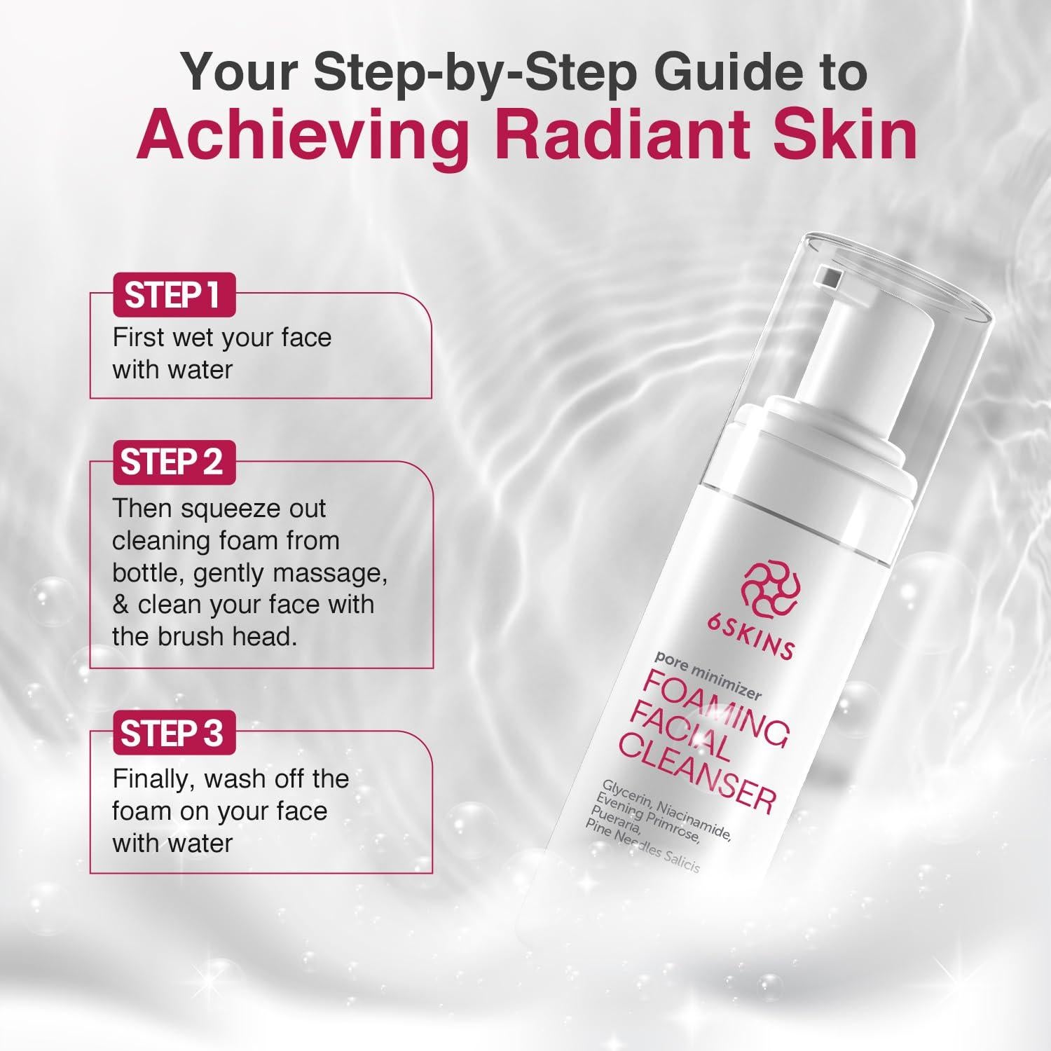 Limpiador Facial Espumoso 6SKINS Minimizador de Poros 150ml