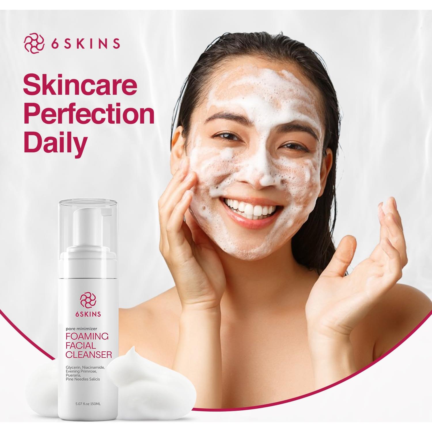 Limpiador Facial Espumoso 6SKINS Minimizador de Poros 150ml